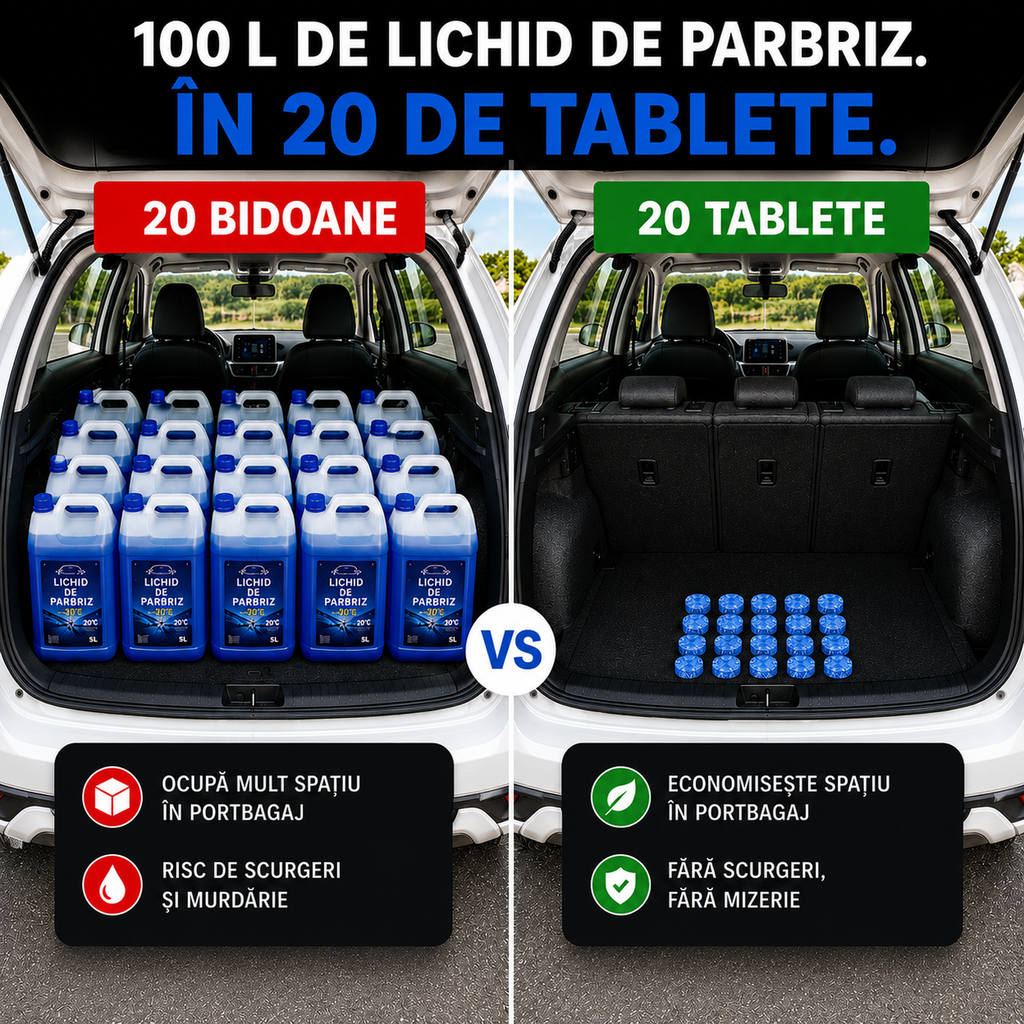 20 Tablete Concentrate pentru Lichid de Parbriz