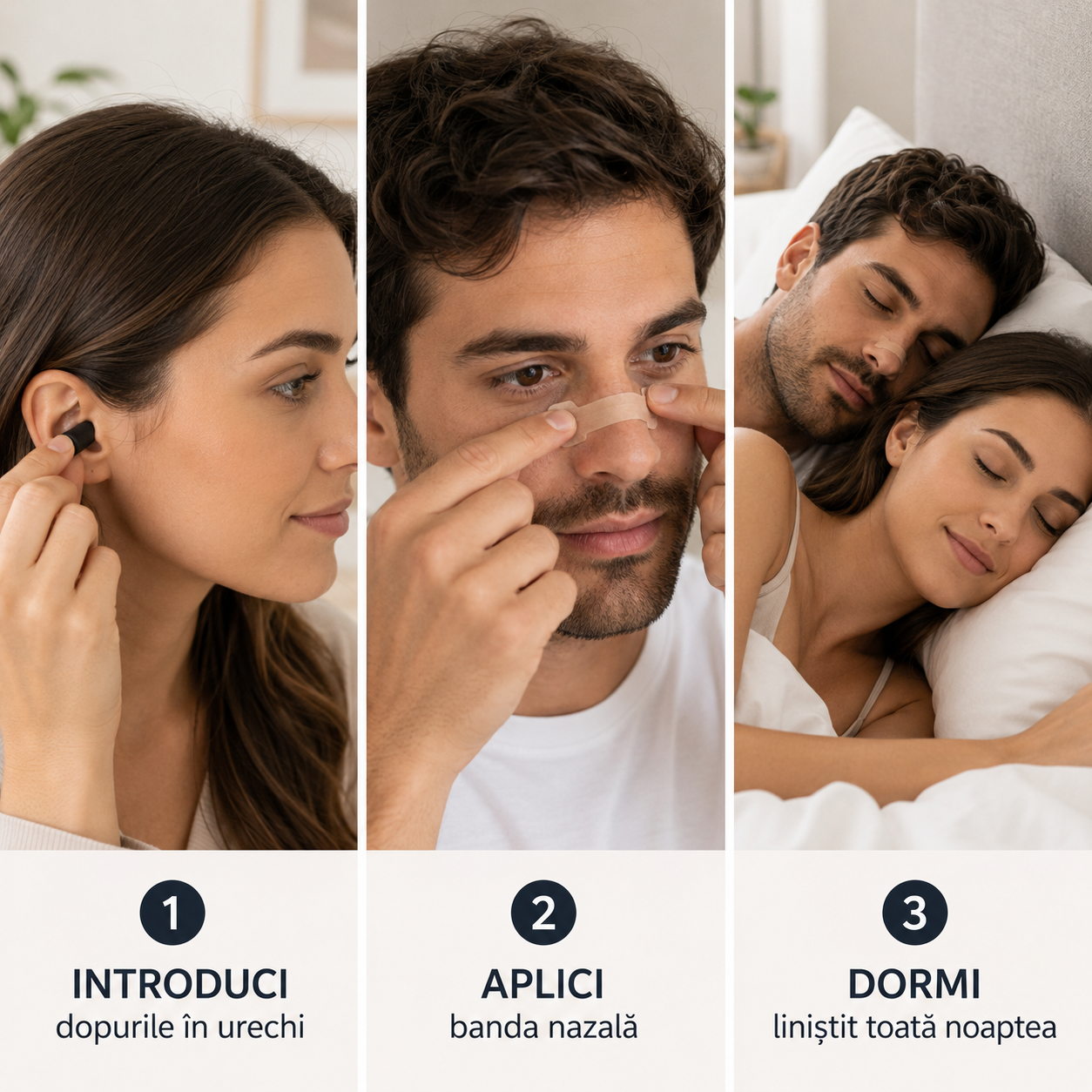 Sleep Kit Lamadi – Dopuri de urechi și benzi nazale pentru un somn mai liniștit